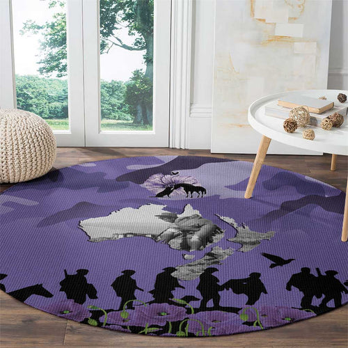 ANZAC Day Round Carpet Lest We Forget the Animals Too