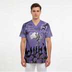 ANZAC Day Scrub Top Lest We Forget the Animals Too