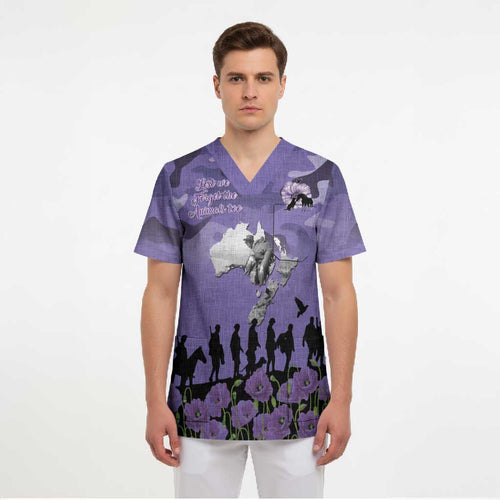 ANZAC Day Scrub Top Lest We Forget the Animals Too