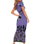 ANZAC Day Short Sleeve Bodycon Dress Lest We Forget the Animals Too