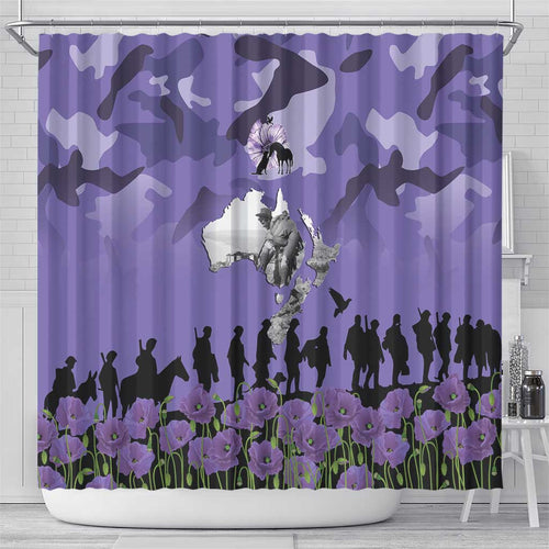 ANZAC Day Shower Curtain Lest We Forget the Animals Too