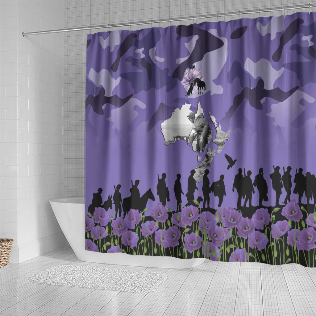 ANZAC Day Shower Curtain Lest We Forget the Animals Too