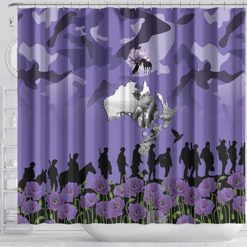 ANZAC Day Shower Curtain Lest We Forget the Animals Too