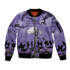 ANZAC Day Sleeve Zip Bomber Jacket Lest We Forget the Animals Too