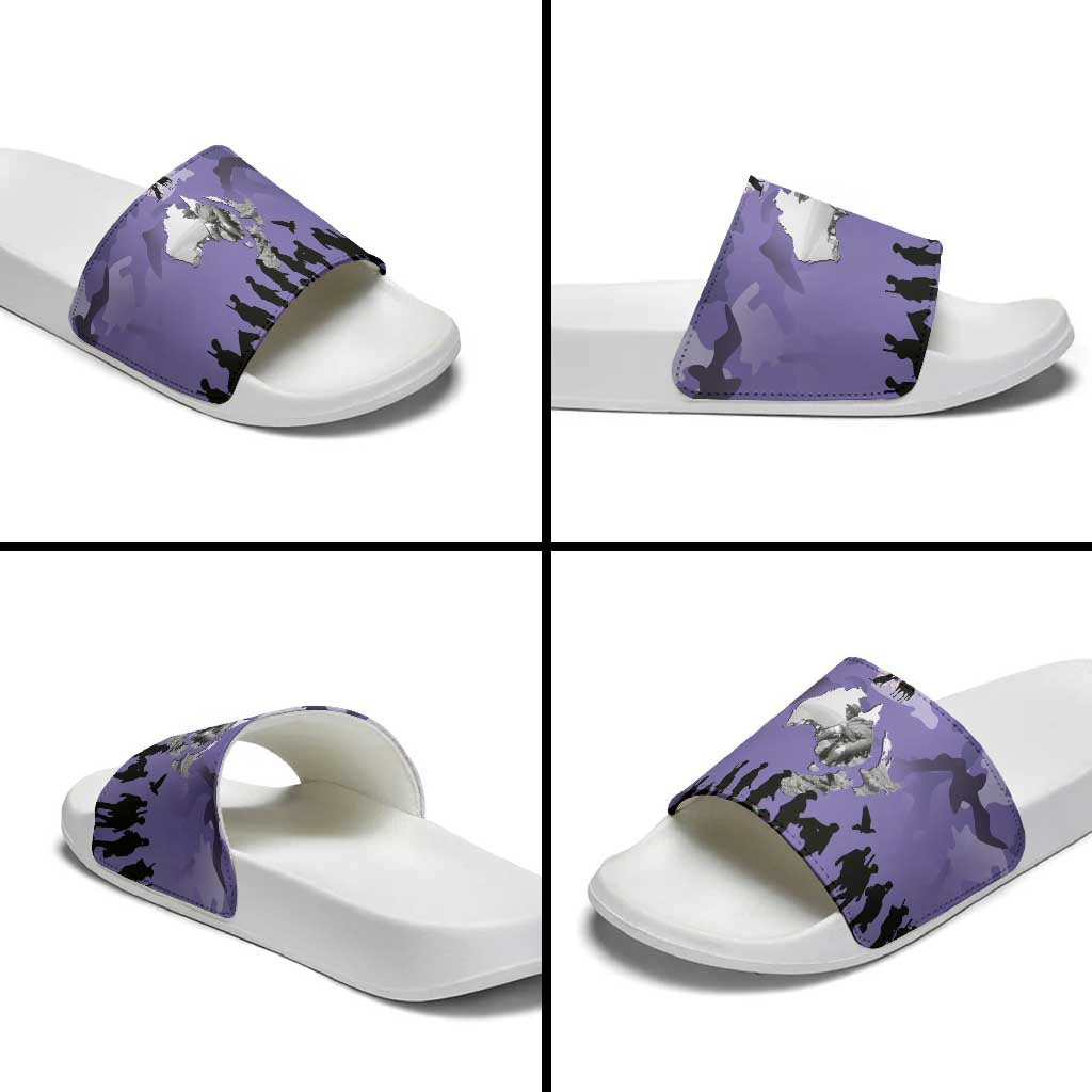 ANZAC Day Slide Sandals Lest We Forget the Animals Too