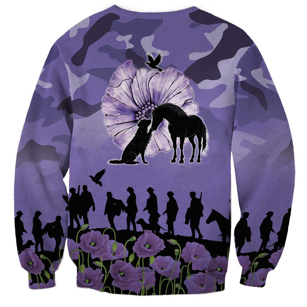 ANZAC Day Sweatshirt Lest We Forget the Animals Too
