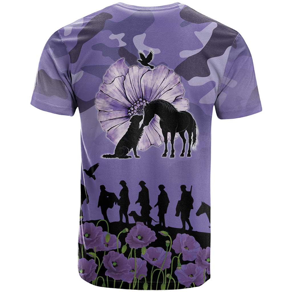 ANZAC Day T Shirt Lest We Forget the Animals Too