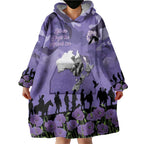 ANZAC Day Wearable Blanket Hoodie Lest We Forget the Animals Too