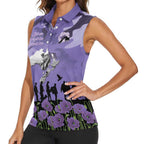 ANZAC Day Women Sleeveless Polo Shirt Lest We Forget the Animals Too
