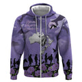 ANZAC Day Zip Hoodie Lest We Forget the Animals Too