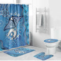 Torres Strait Islander Dhari Stingray Bathroom Set Aboriginal Dot Art Blue Pastel Style