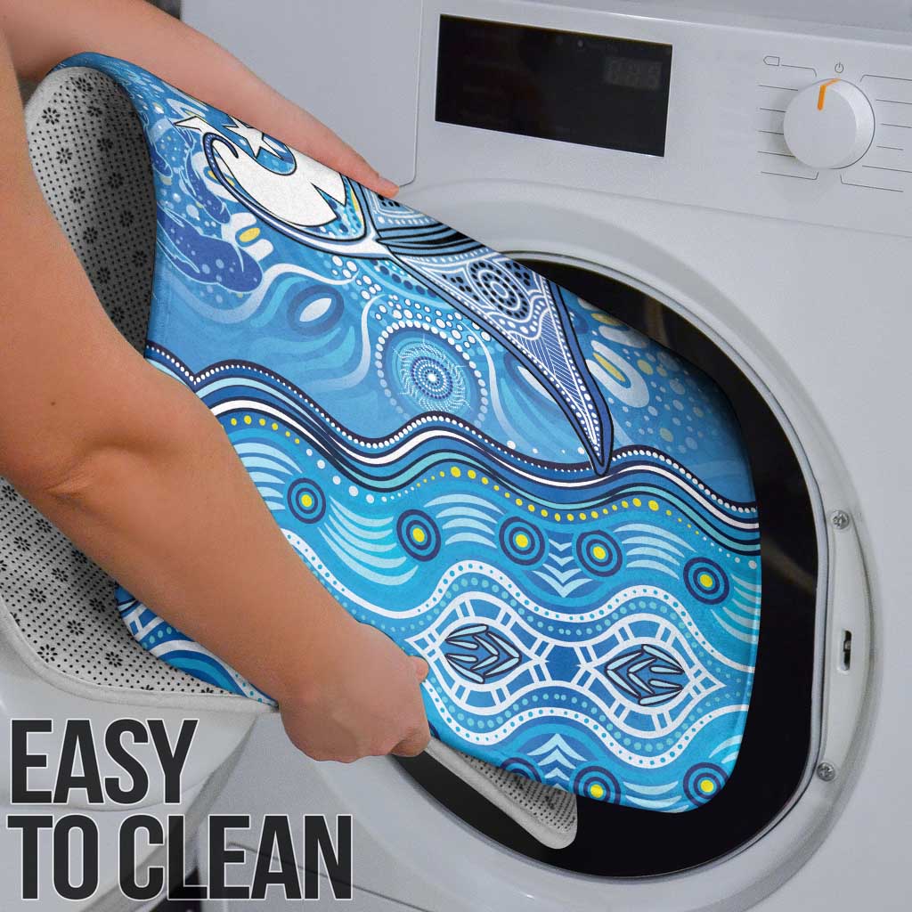 Torres Strait Islander Dhari Stingray Bathroom Set Aboriginal Dot Art Blue Pastel Style