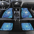 Torres Strait Islander Dhari Stingray Car Mats Aboriginal Dot Art Blue Pastel Style