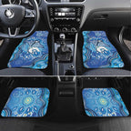 Torres Strait Islander Dhari Stingray Car Mats Aboriginal Dot Art Blue Pastel Style