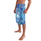 Torres Strait Islander Dhari Stingray Lavalava Aboriginal Dot Art Blue Pastel Style