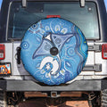Torres Strait Islander Dhari Stingray Spare Tire Cover Aboriginal Dot Art Blue Pastel Style