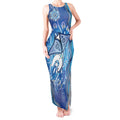 Torres Strait Islander Dhari Stingray Tank Maxi Dress Aboriginal Dot Art Blue Pastel Style