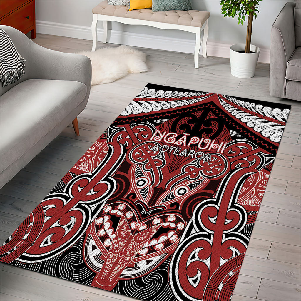 Aotearoa Iwi Ngapuhi Area Rug Maori Kowhaiwhai Pattern