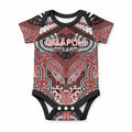 Aotearoa Iwi Ngapuhi Personalised Baby Onesie Maori Kowhaiwhai Pattern