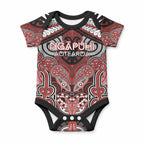 Aotearoa Iwi Ngapuhi Personalised Baby Onesie Maori Kowhaiwhai Pattern