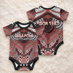 Aotearoa Iwi Ngapuhi Personalised Baby Onesie Maori Kowhaiwhai Pattern