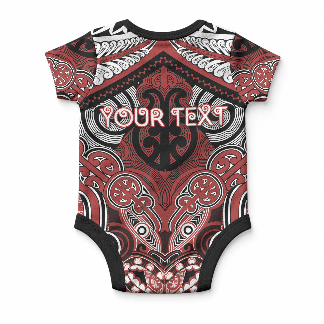 Aotearoa Iwi Ngapuhi Personalised Baby Onesie Maori Kowhaiwhai Pattern