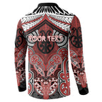 Aotearoa Iwi Ngapuhi Personalised Button Sweatshirt Maori Kowhaiwhai Pattern