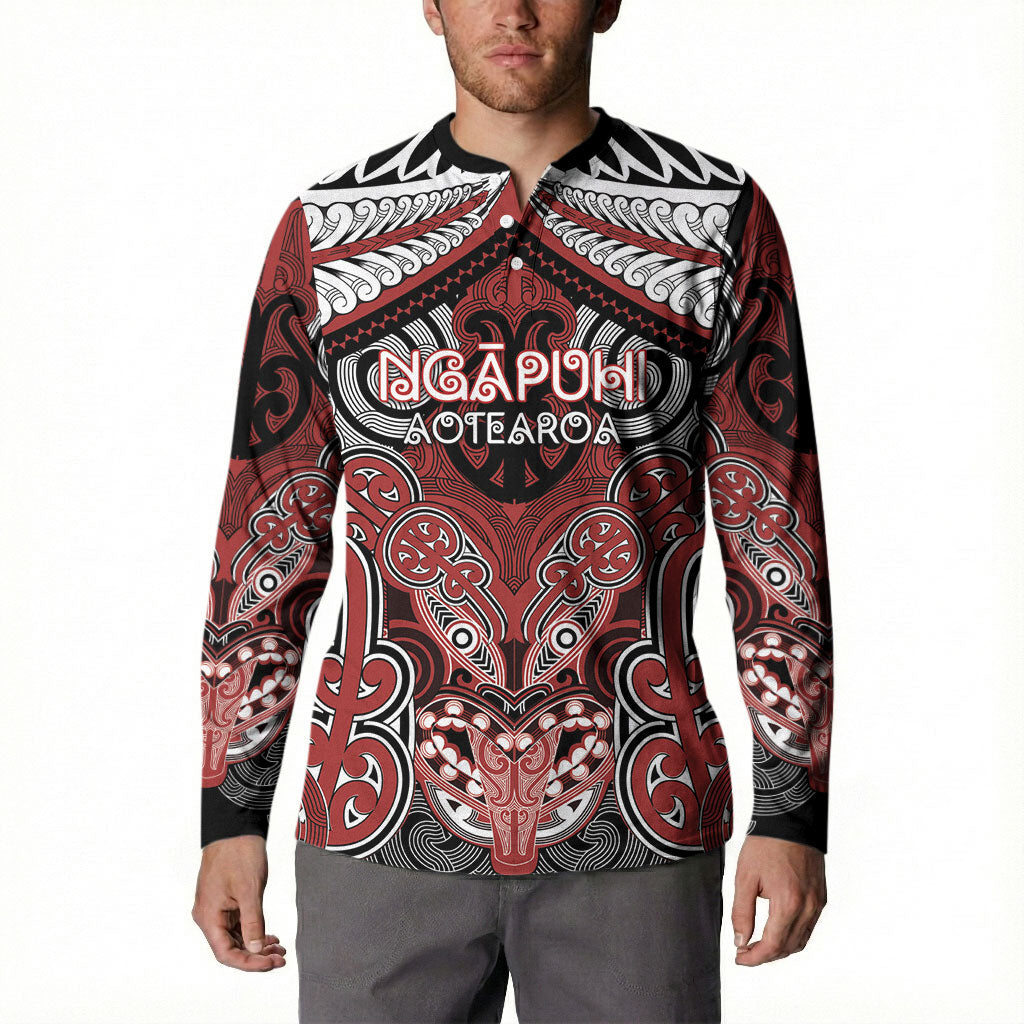 Aotearoa Iwi Ngapuhi Personalised Button Sweatshirt Maori Kowhaiwhai Pattern