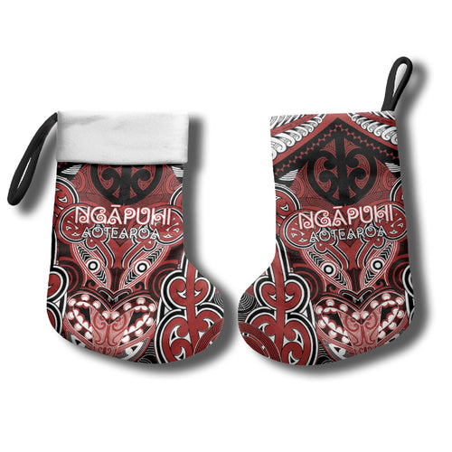Aotearoa Iwi Ngapuhi Personalised Christmas Stocking Maori Kowhaiwhai Pattern