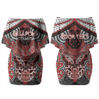 Aotearoa Iwi Ngapuhi Personalised Couples Matching Off Shoulder Short Dress and Hawaiian Shirt Maori Kowhaiwhai Pattern