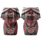 Aotearoa Iwi Ngapuhi Personalised Couples Matching Off Shoulder Short Dress and Long Sleeve Button Shirt Maori Kowhaiwhai Pattern
