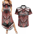 Aotearoa Iwi Ngapuhi Personalised Couples Matching Summer Maxi Dress and Hawaiian Shirt Maori Kowhaiwhai Pattern