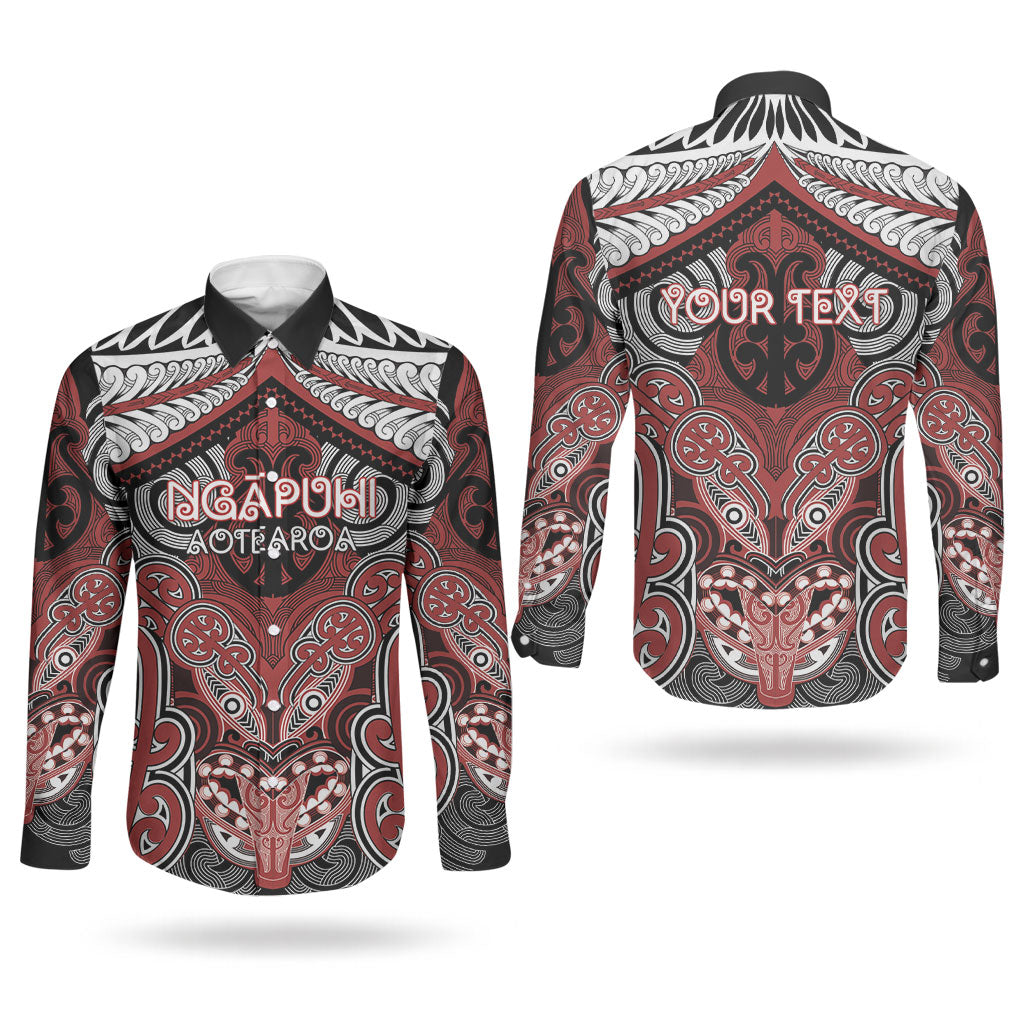 Aotearoa Iwi Ngapuhi Personalised Couples Matching Tank Maxi Dress and Long Sleeve Button Shirt Maori Kowhaiwhai Pattern
