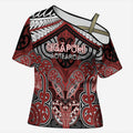 Aotearoa Iwi Ngapuhi Personalised Cross Shoulder Shirt Maori Kowhaiwhai Pattern
