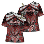 Aotearoa Iwi Ngapuhi Personalised Cross Shoulder Shirt Maori Kowhaiwhai Pattern
