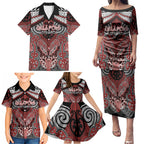 Aotearoa Iwi Ngapuhi Personalised Family Matching Puletasi and Hawaiian Shirt Maori Kowhaiwhai Pattern
