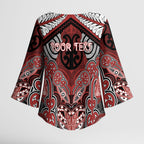 Aotearoa Iwi Ngapuhi Personalised Kimono Sleeve Blouse Maori Kowhaiwhai Pattern