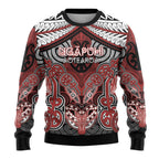 Aotearoa Iwi Ngapuhi Personalised Ugly Christmas Sweater Maori Kowhaiwhai Pattern