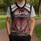 Aotearoa Iwi Ngapuhi Personalised Christmas Knitted V-Neck Vest Maori Kowhaiwhai Pattern