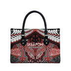 Aotearoa Iwi Ngapuhi Leather Bag Maori Kowhaiwhai Pattern