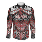 Aotearoa Iwi Ngapuhi Personalised Long Sleeve Button Shirt Maori Kowhaiwhai Pattern