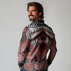 Aotearoa Iwi Ngapuhi Personalised Long Sleeve Polo Shirt Maori Kowhaiwhai Pattern