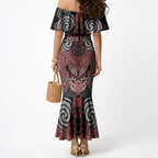 Aotearoa Iwi Ngapuhi Personalised Mermaid Dress Maori Kowhaiwhai Pattern