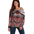 Aotearoa Iwi Ngapuhi Personalised Off Shoulder Sweater Maori Kowhaiwhai Pattern