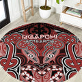 Aotearoa Iwi Ngapuhi Round Carpet Maori Kowhaiwhai Pattern