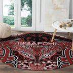 Aotearoa Iwi Ngapuhi Round Carpet Maori Kowhaiwhai Pattern