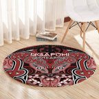 Aotearoa Iwi Ngapuhi Round Carpet Maori Kowhaiwhai Pattern