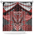 Aotearoa Iwi Ngapuhi Shower Curtain Maori Kowhaiwhai Pattern