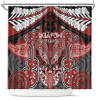 Aotearoa Iwi Ngapuhi Shower Curtain Maori Kowhaiwhai Pattern