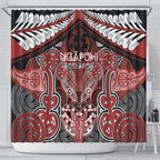 Aotearoa Iwi Ngapuhi Shower Curtain Maori Kowhaiwhai Pattern